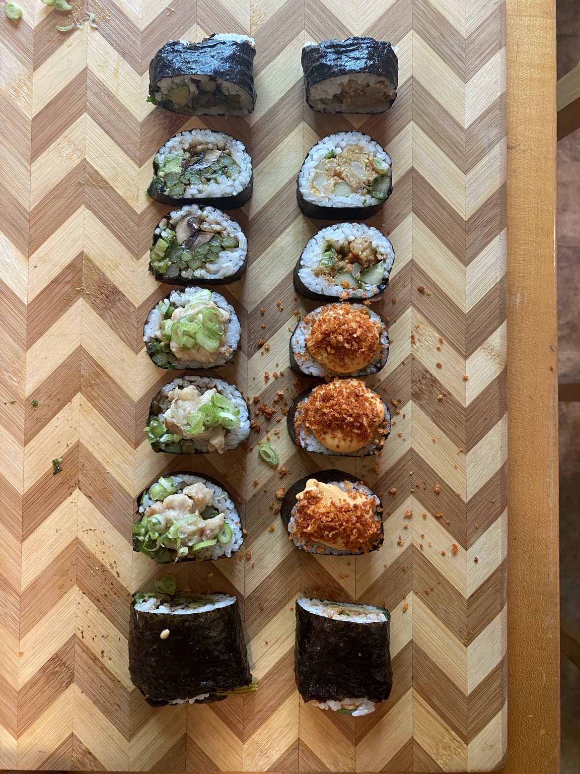 Assorted sushi rolls prepared by Gaetano Mazza