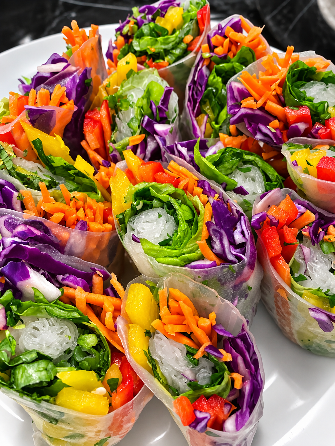 Fresh vegetable spring rolls prepared by Gaetano Mazza