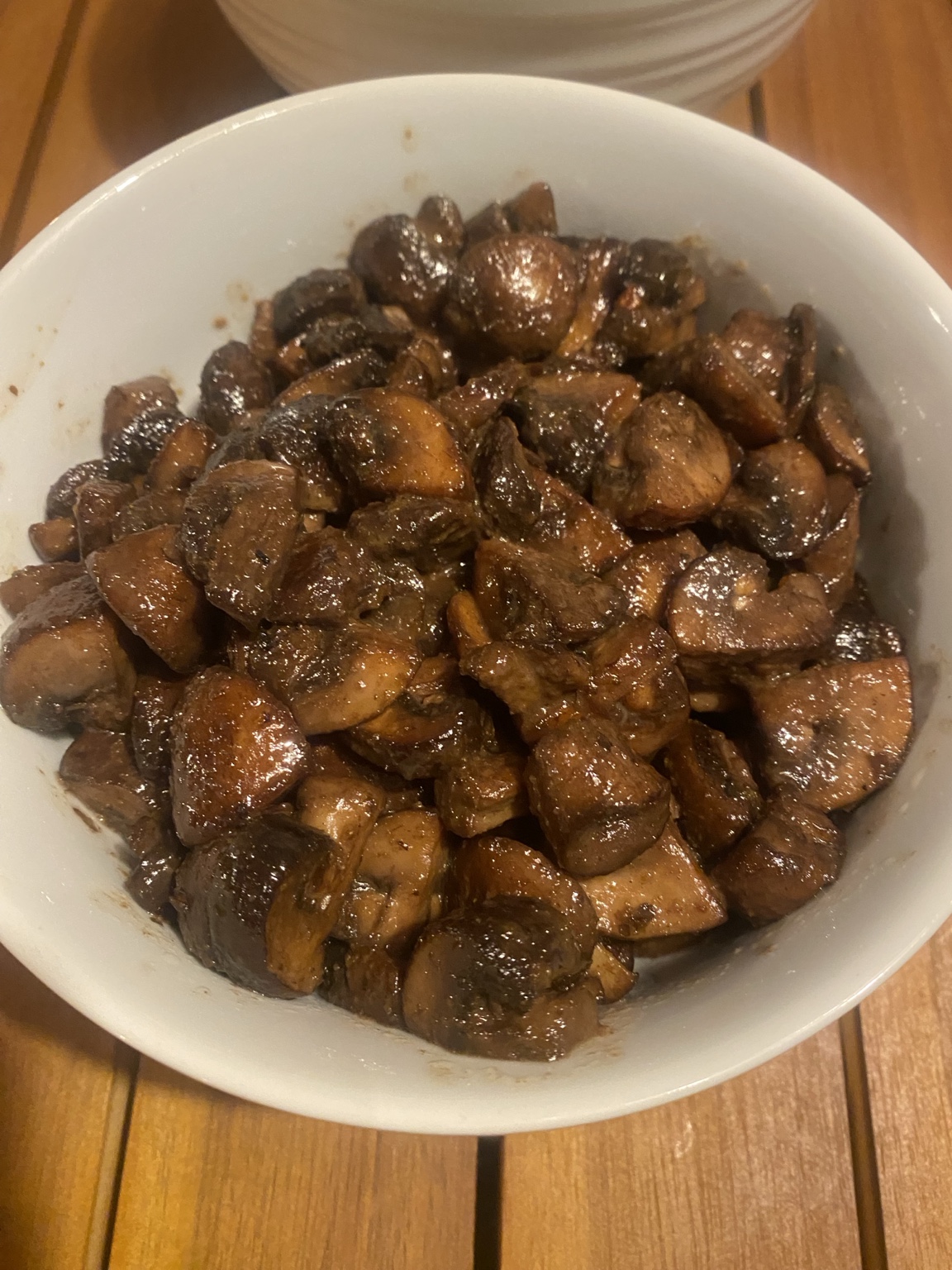 Glazed mushrooms prepared by Gaetano Mazza