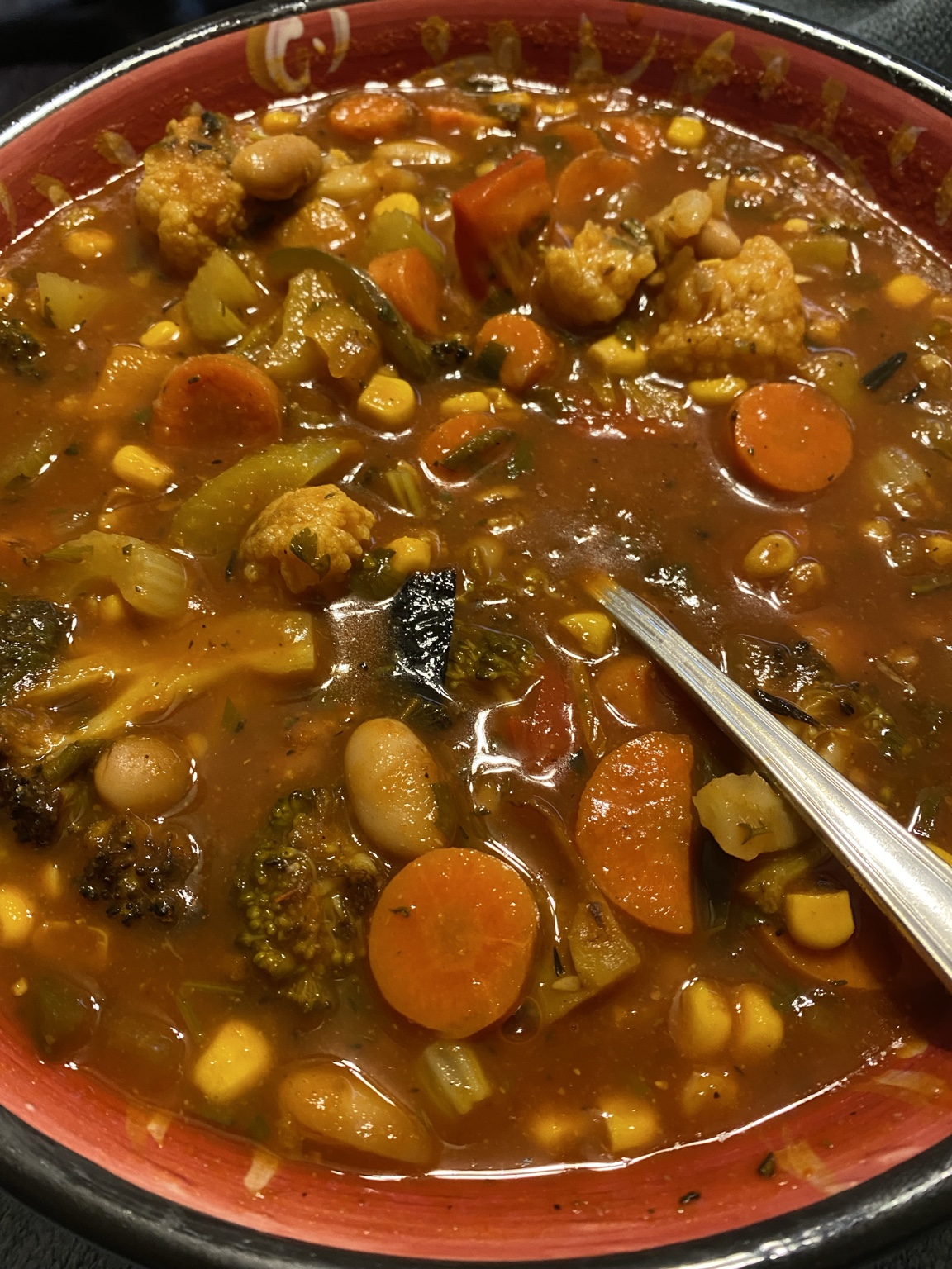 Hearty vegetable and bean stew prepared by Gaetano Mazza