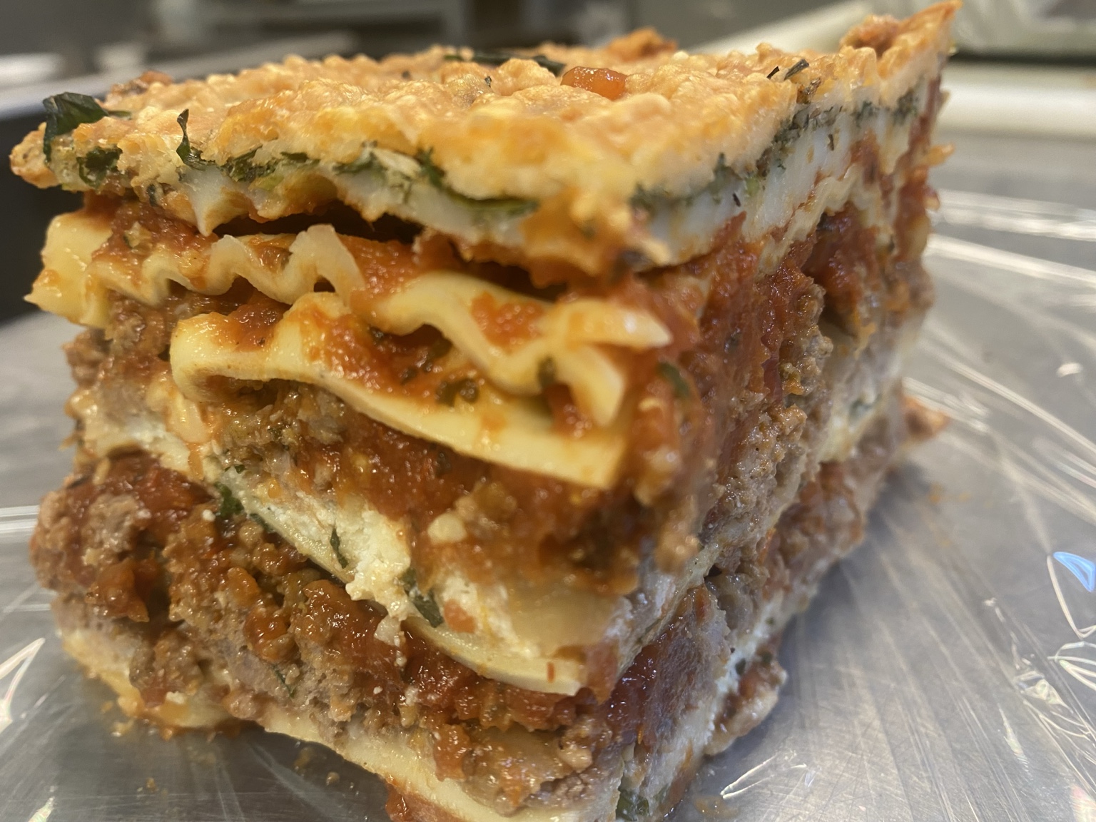 Homemade lasagna prepared by Gaetano Mazza