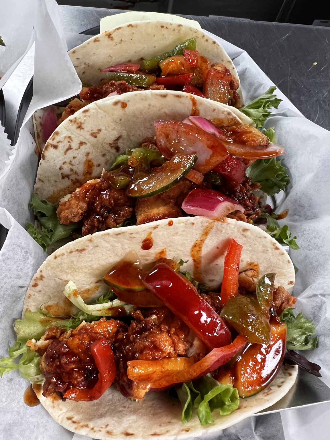 Loaded vegetable tacos prepared by Gaetano Mazza