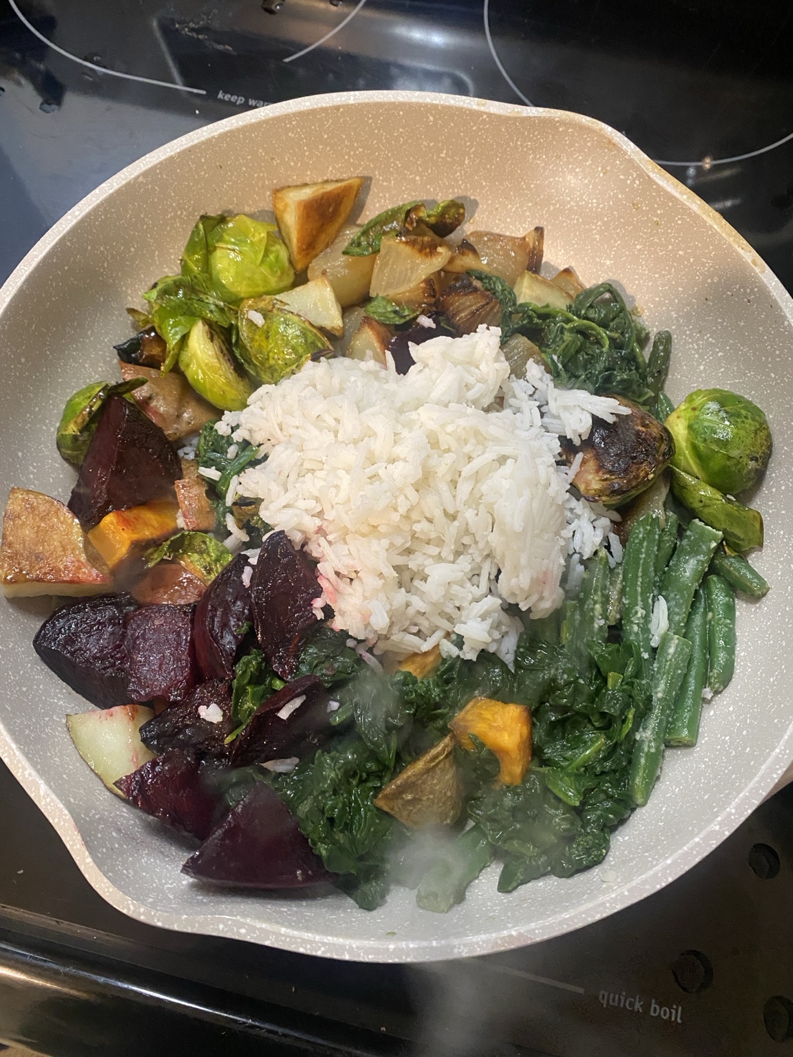 Roasted vegetables and rice prepared by Gaetano Mazza